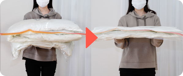 圧縮袋Before After