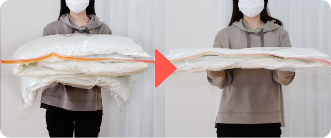 圧縮袋Before After