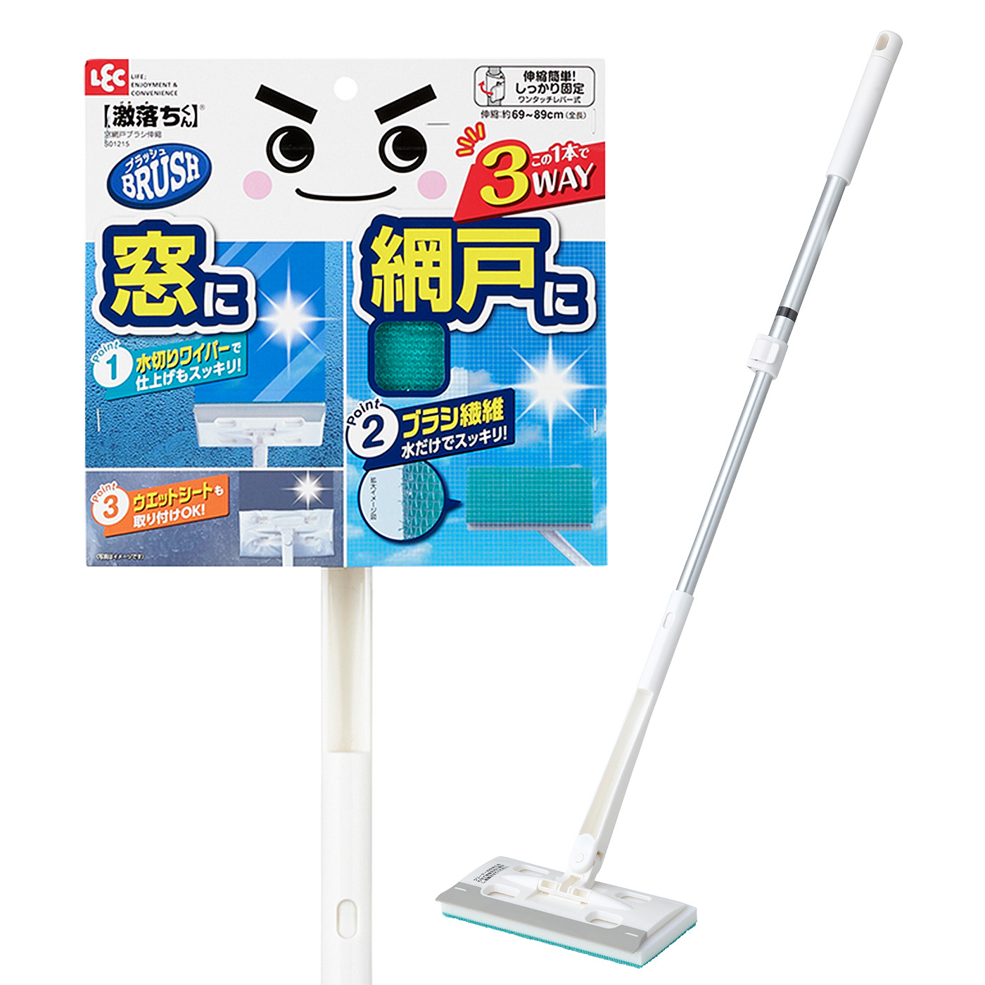 激落ちくん 窓＆網戸掃除用 掃除ブラシ 伸縮タイプ商品画像