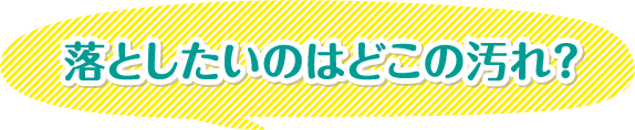落としたいのはどこの汚れ？