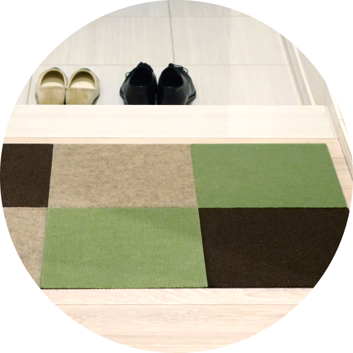 ぴたQ吸着タイルマットサイズ色