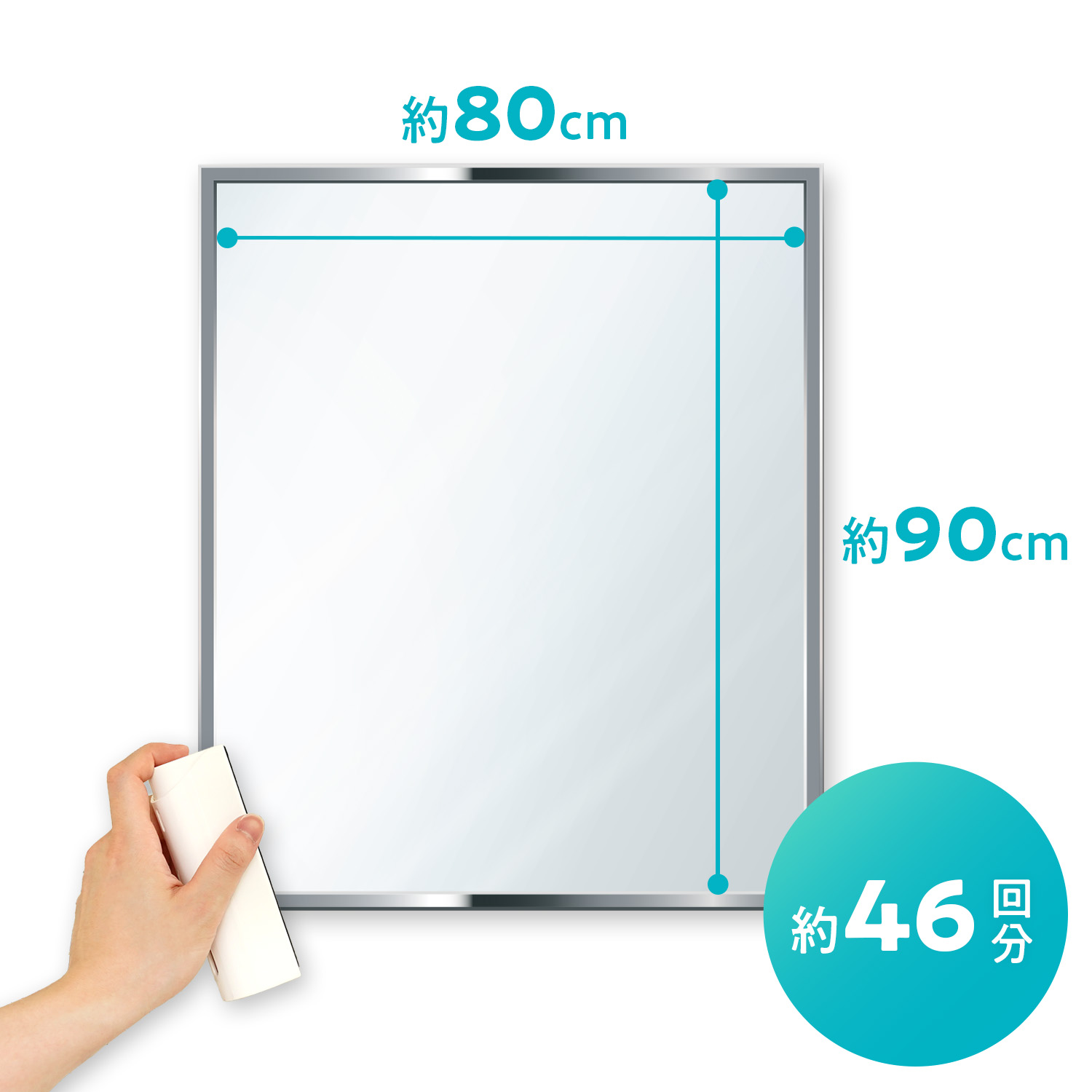 鏡のサイズと使用回数のイメージ