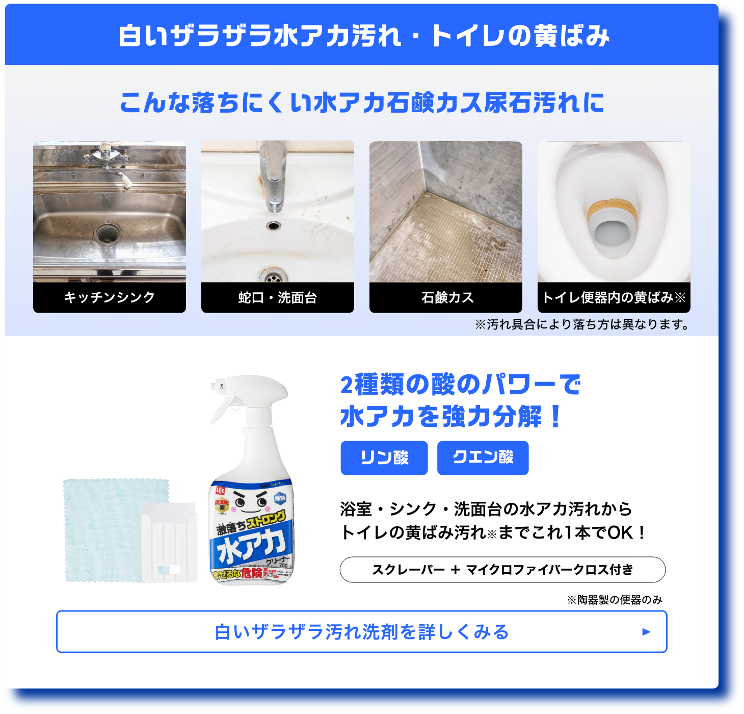 激落ちストロングはどの汚れに効くのか