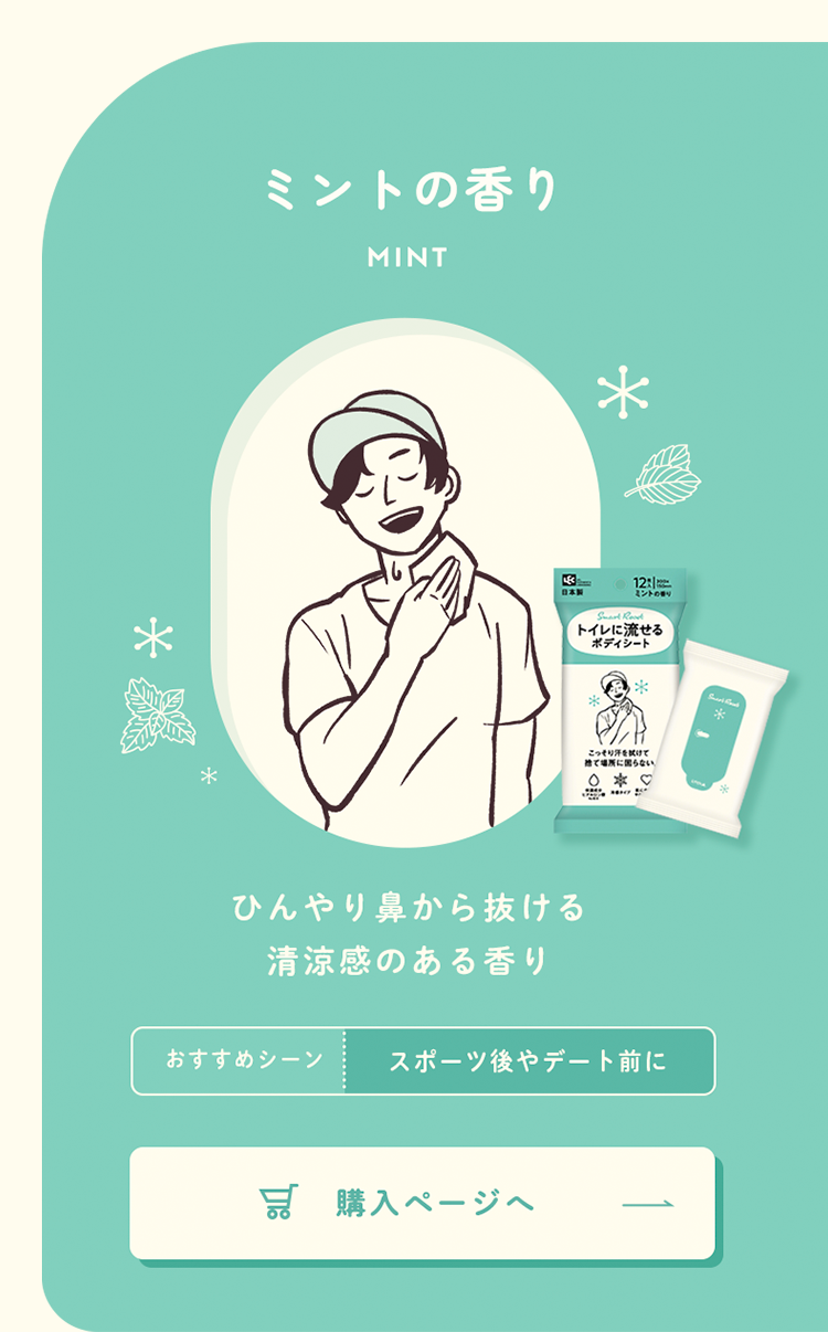 ミントの香りひんやり鼻から抜ける清涼感のある香り