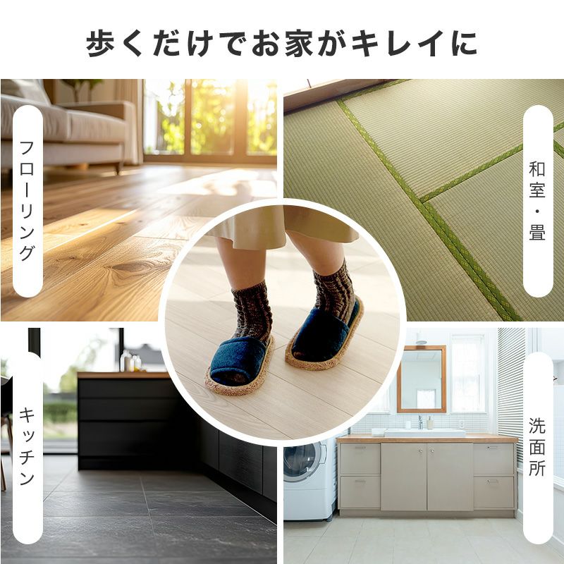 激落ち おそうじスリッパ Lサイズ ネイビー | レック公式オンライン