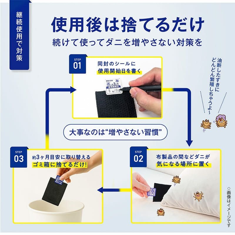 バルサン ダニーノ ダニとりシート 12枚入 つまめる日付シール付き
