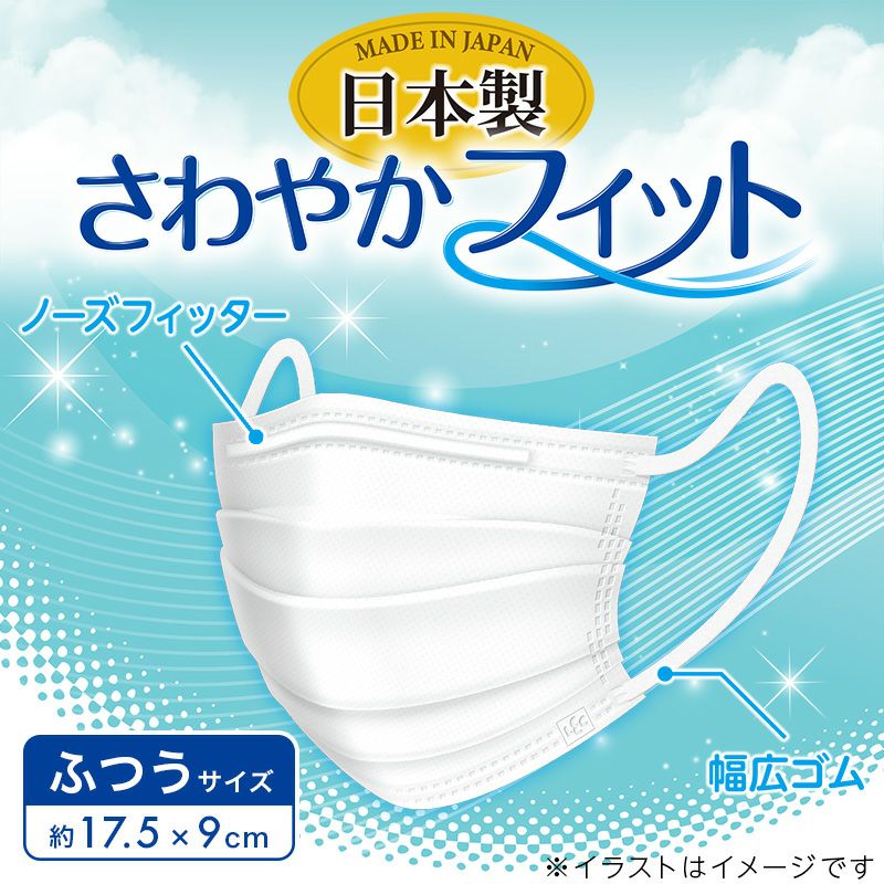 日本製 さわやかフィット 不織布マスク ふつう 個包装 60枚入 | レック