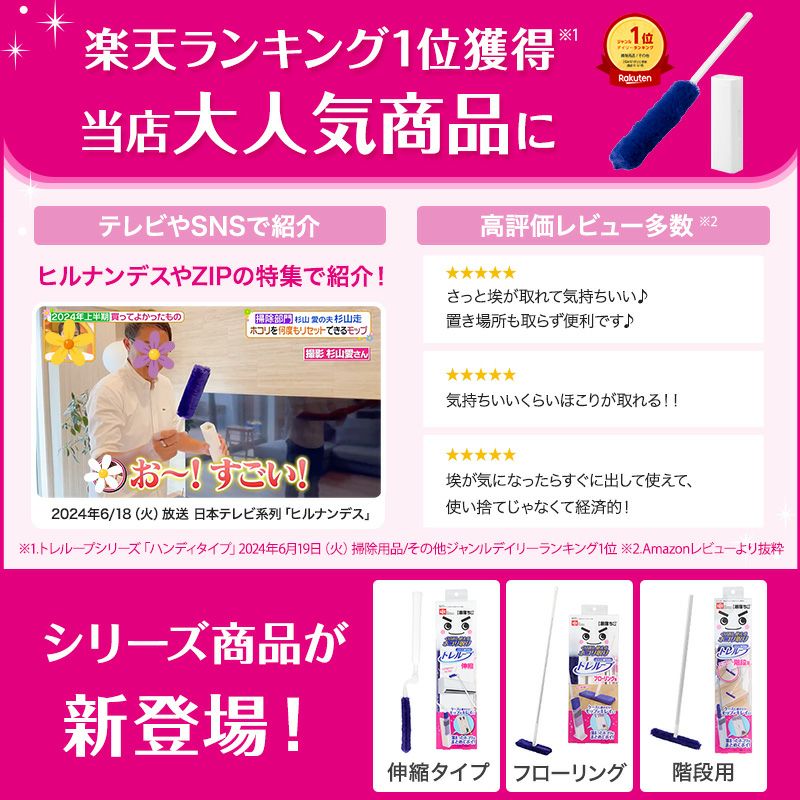 激落ちくん トレループ ケース付 ホコリ取り ワイパー (フローリング用