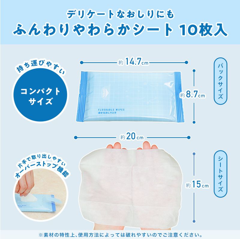 ポケットエチケット 流せるおしりふき10枚 | レック公式オンライン