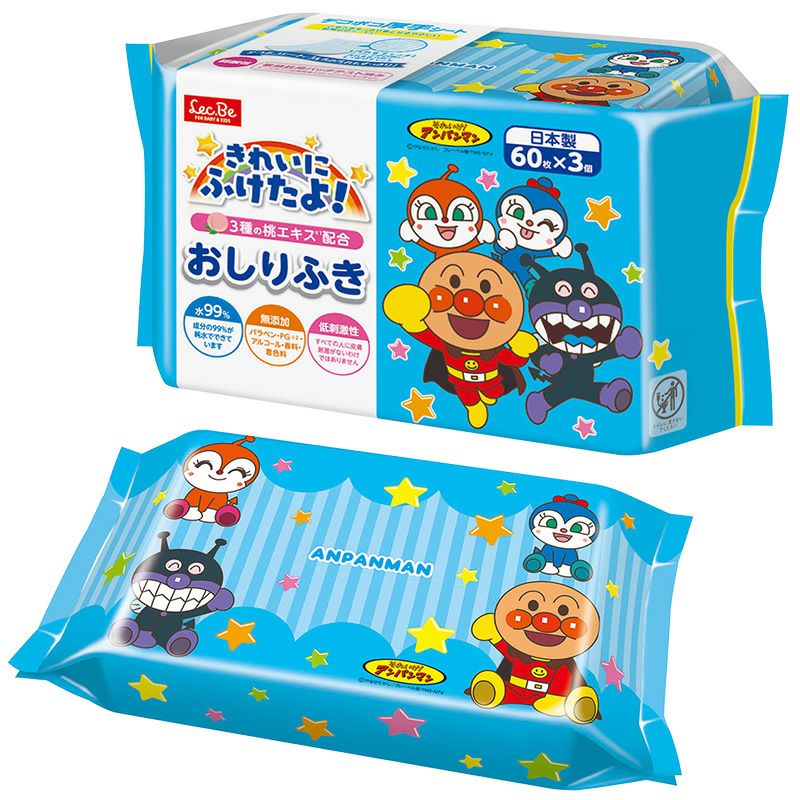 アンパンマン おしりふき 60枚×3個入 | レック公式オンラインショップ