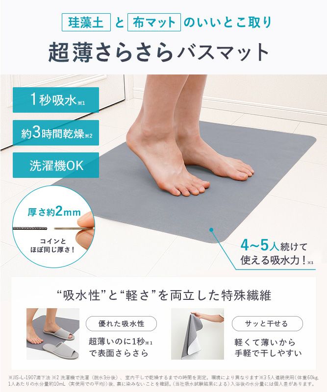 笑激SHOCK マジかるバスマット Lサイズ グレー | レック公式オンライン