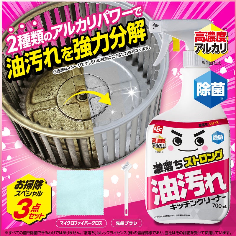 激落ちストロング 油汚れ用洗剤 700mL 道具セット