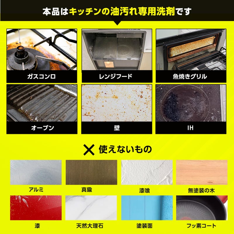 激落ちストロング 油汚れ用洗剤 700mL 道具セット