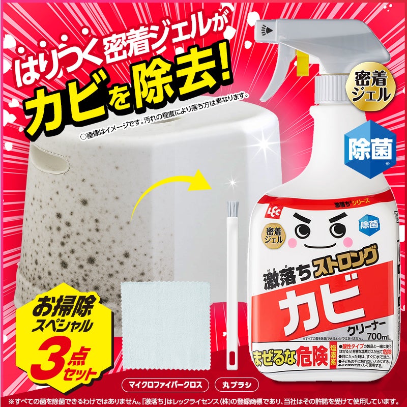 激落ちストロング カビ用洗剤 700mL 道具セット