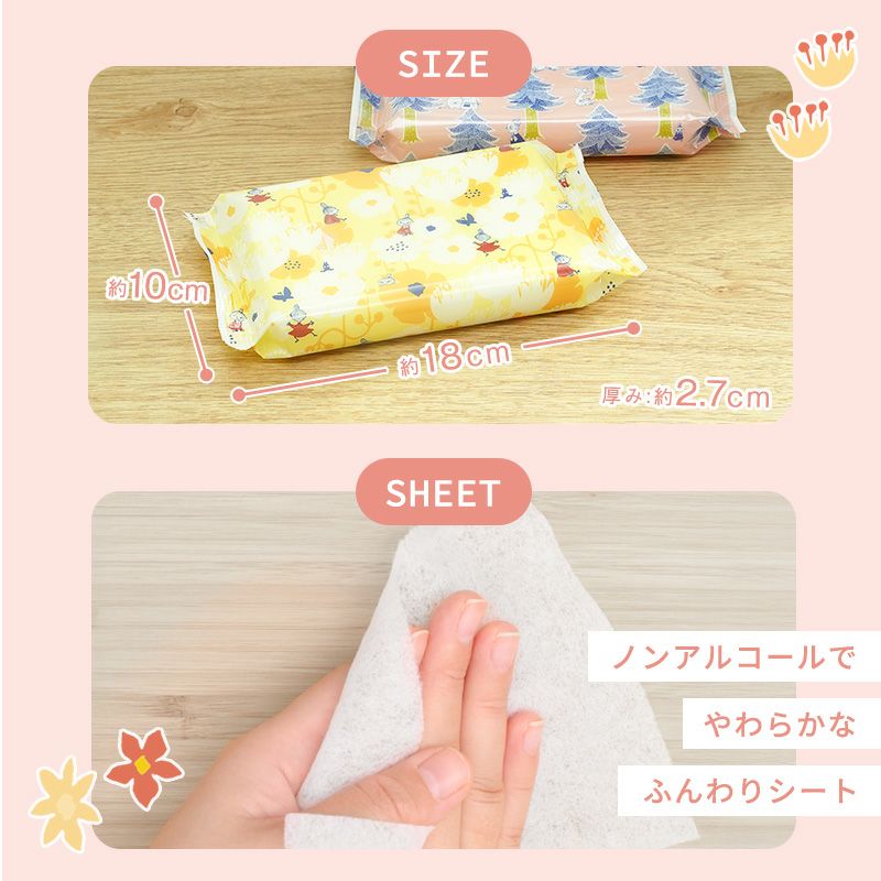 ムーミン ノンアルコール 除菌シート 60枚×12個入 | レック公式