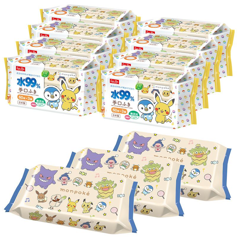 モンポケ 手口ふき 水99% 60枚 3個×8個セット | レック公式オンライン