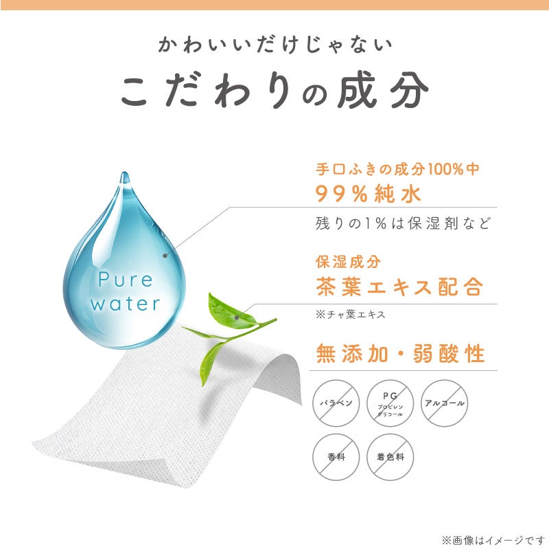 ポケもちページ モンポケ 手口ふき 水99% 60枚 3個×8個セット | レック公式オンライン