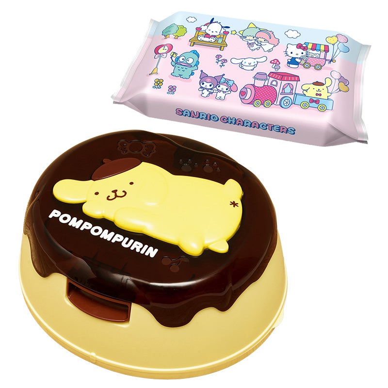 ポムポムプリン ウエッティシュケース & 水99% ウェットティッシュ1個